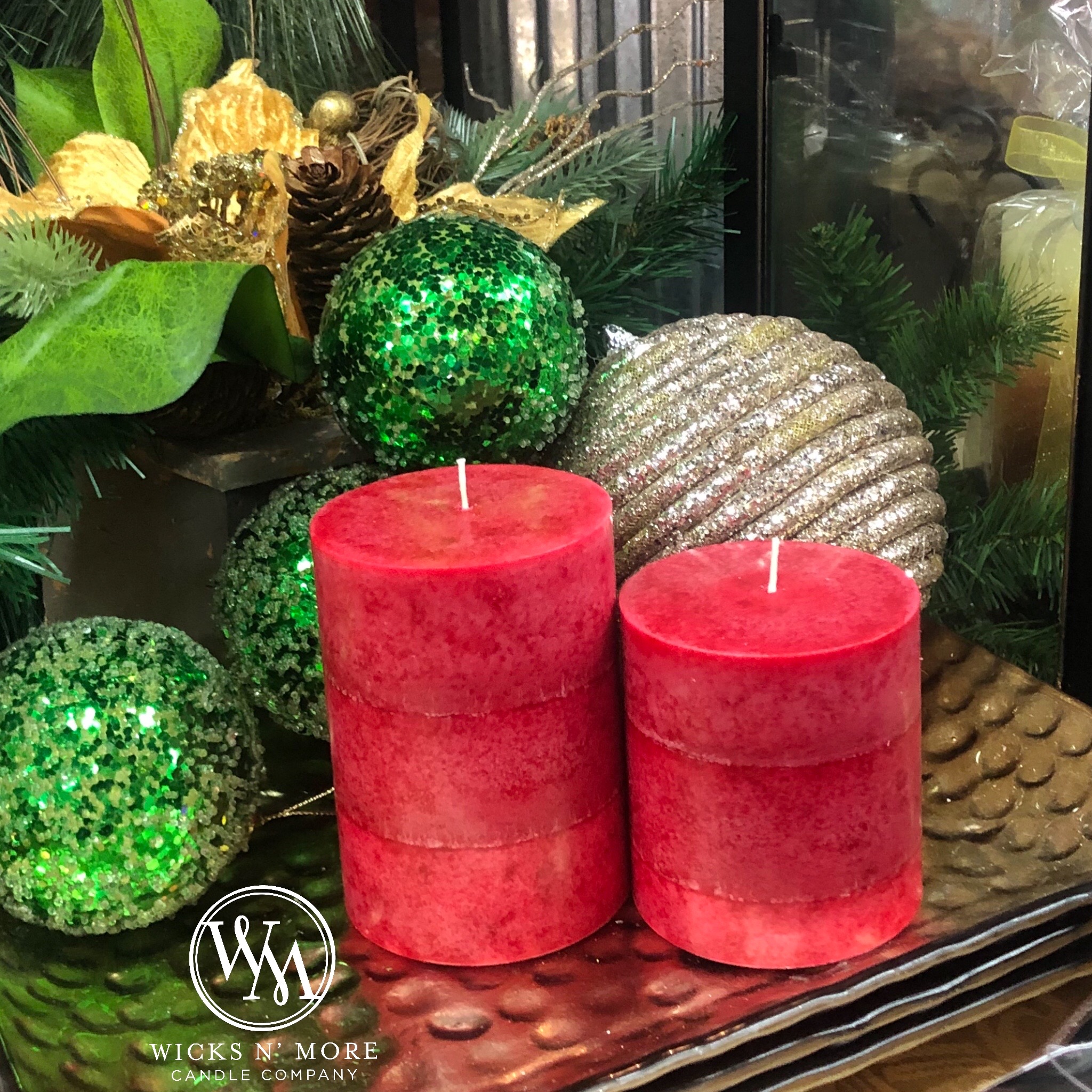Red Scented Pillar Candle