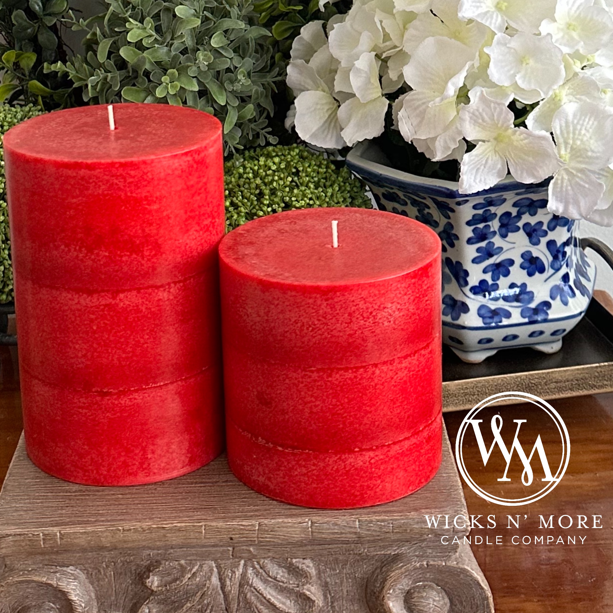 Red Scented Pillar Candle