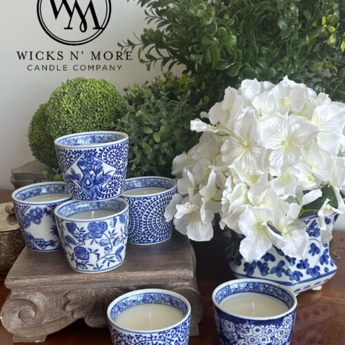 Blue Chinoiserie Scented Candle