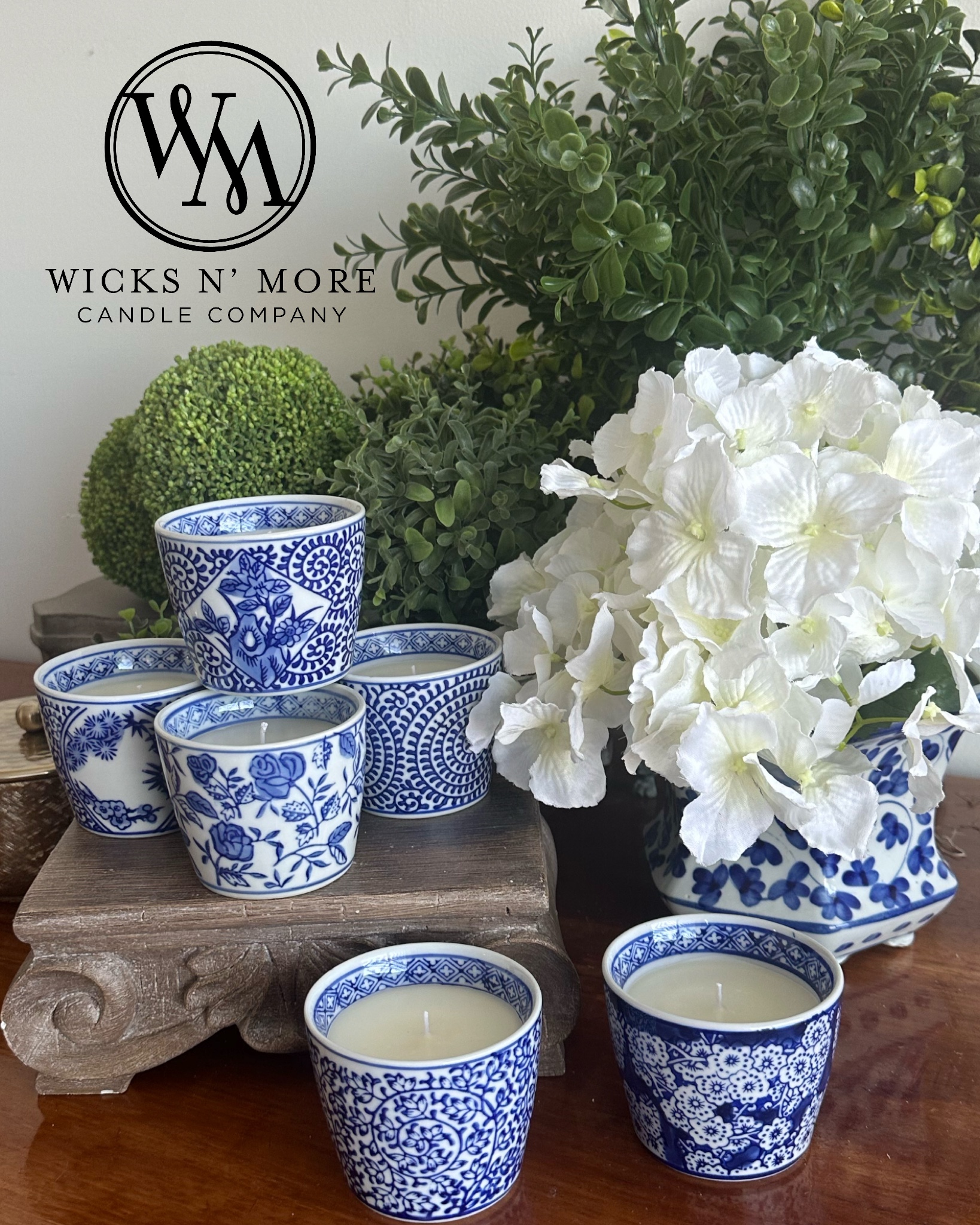 Blue Chinoiserie Scented Candle